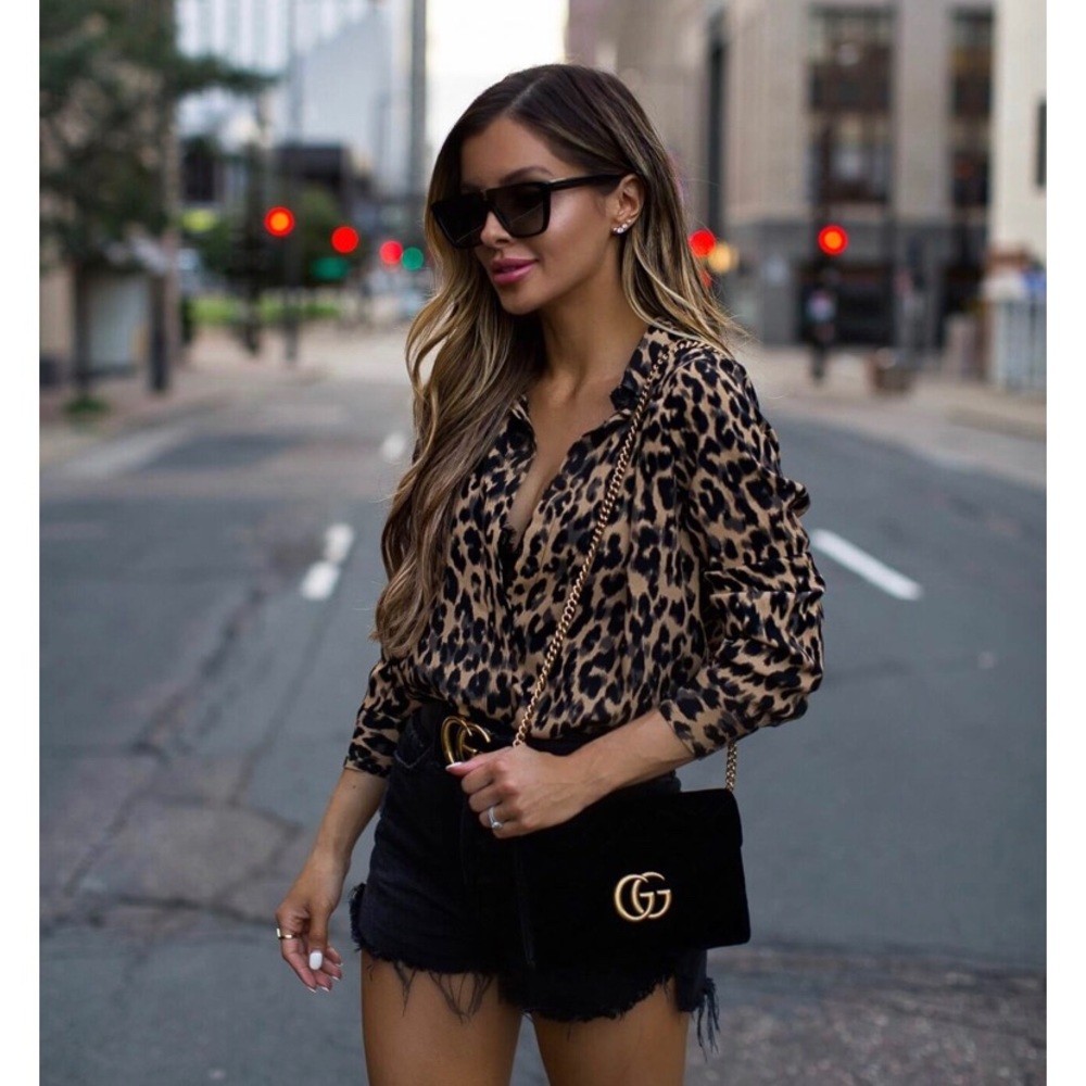 Nordstrom Halogen Leopard Print Blouse